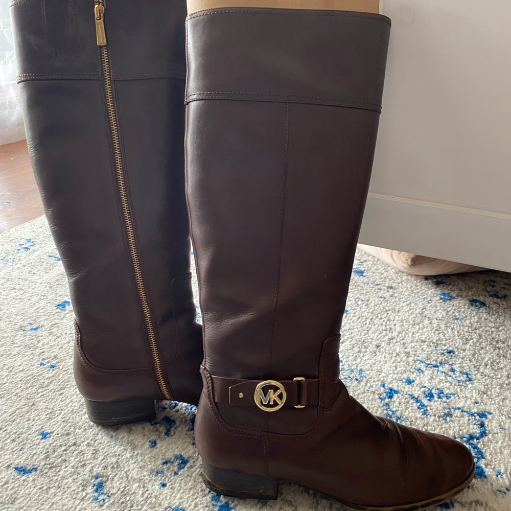Leather Michael Kors Riding Boots
